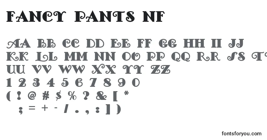 Schriftart Fancy Pants Nf – Alphabet, Zahlen, spezielle Symbole