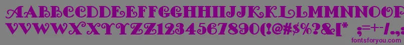 フォントFancy Pants Nf – 紫色のフォント、灰色の背景