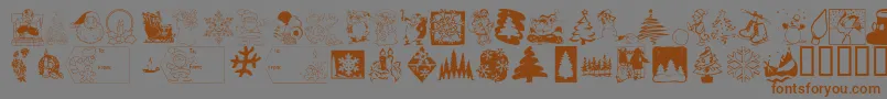 KrChristmas2001-Schriftart – Braune Schriften auf grauem Hintergrund