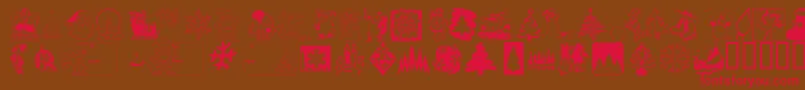 KrChristmas2001-Schriftart – Rote Schriften auf braunem Hintergrund