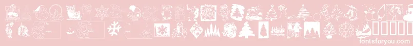 fuente KrChristmas2001 – Fuentes Blancas Sobre Fondo Rosa
