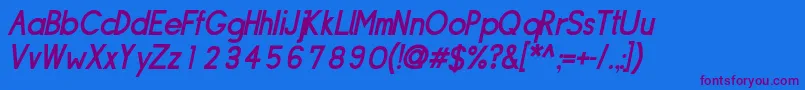 Sipldbo-Schriftart – Violette Schriften auf blauem Hintergrund