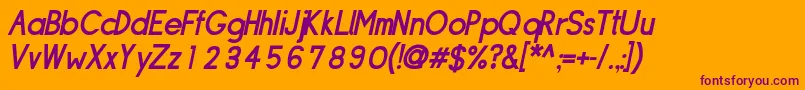 Sipldbo-Schriftart – Violette Schriften auf orangefarbenem Hintergrund