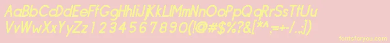 Sipldbo-Schriftart – Gelbe Schriften auf rosa Hintergrund