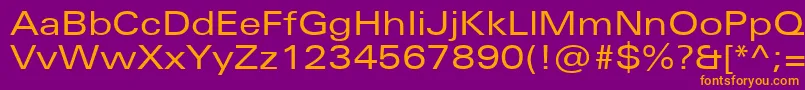 UniversNextProExtended Font – Orange Fonts on Purple Background