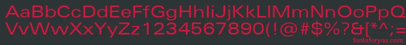 UniversNextProExtended Font – Red Fonts on Black Background