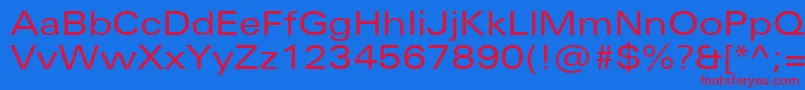 フォントUniversNextProExtended – 赤い文字の青い背景