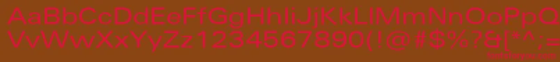 UniversNextProExtended Font – Red Fonts on Brown Background