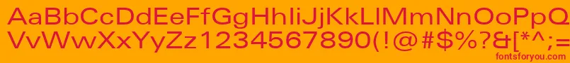 UniversNextProExtended Font – Red Fonts on Orange Background