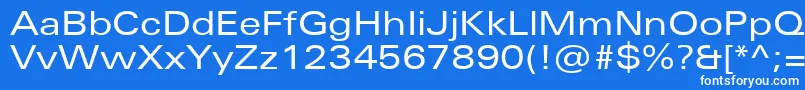 Шрифт UniversNextProExtended – белые шрифты на синем фоне