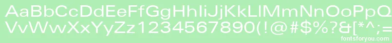 UniversNextProExtended Font – White Fonts on Green Background