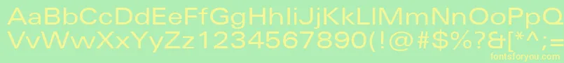UniversNextProExtended Font – Yellow Fonts on Green Background