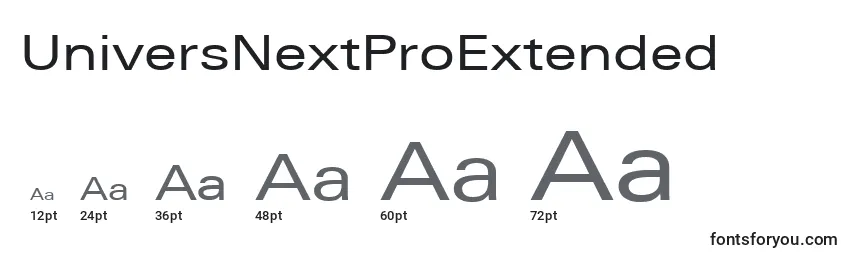 Размеры шрифта UniversNextProExtended