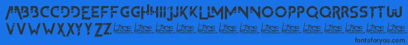 TheFrontman2Demo-Schriftart – Schwarze Schriften auf blauem Hintergrund