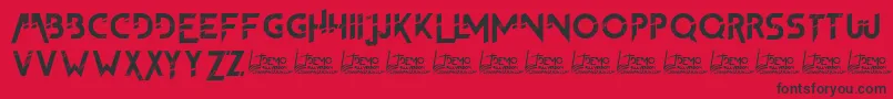 TheFrontman2Demo-fontti – mustat fontit punaisella taustalla