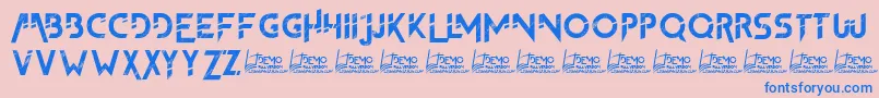 TheFrontman2Demo Font – Blue Fonts on Pink Background