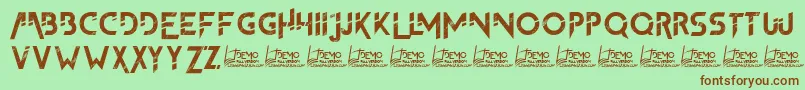 TheFrontman2Demo-fontti – ruskeat fontit vihreällä taustalla