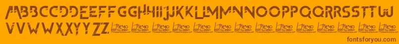 フォントTheFrontman2Demo – オレンジの背景に茶色のフォント