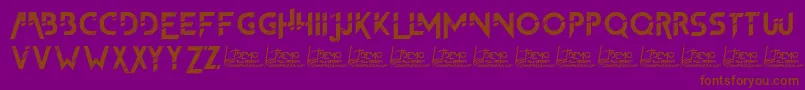 フォントTheFrontman2Demo – 紫色の背景に茶色のフォント