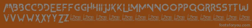 Fonte TheFrontman2Demo – fontes cinzas em um fundo marrom