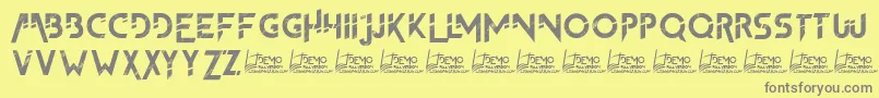 フォントTheFrontman2Demo – 黄色の背景に灰色の文字