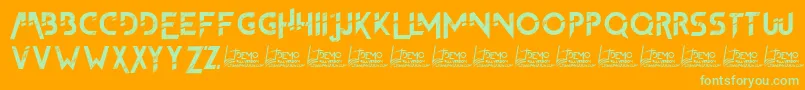 フォントTheFrontman2Demo – オレンジの背景に緑のフォント