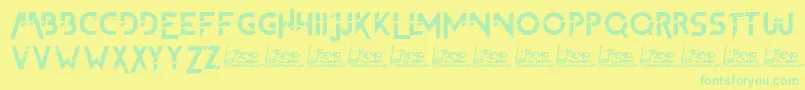 TheFrontman2Demo Font – Green Fonts on Yellow Background