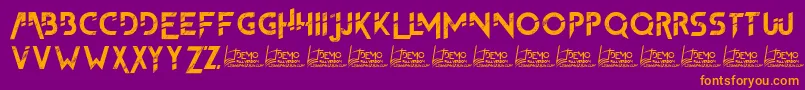 Шрифт TheFrontman2Demo – оранжевые шрифты на фиолетовом фоне