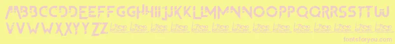 Fonte TheFrontman2Demo – fontes rosa em um fundo amarelo