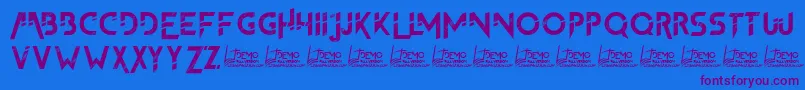フォントTheFrontman2Demo – 紫色のフォント、青い背景