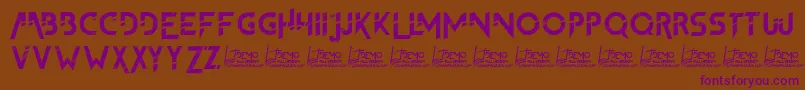 TheFrontman2Demo-fontti – violetit fontit ruskealla taustalla