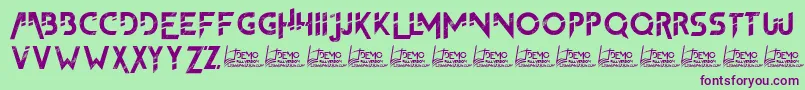TheFrontman2Demo-Schriftart – Violette Schriften auf grünem Hintergrund