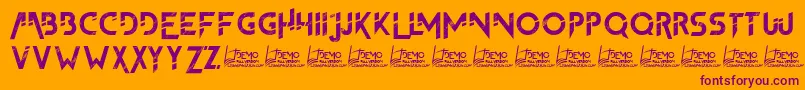 フォントTheFrontman2Demo – オレンジの背景に紫のフォント