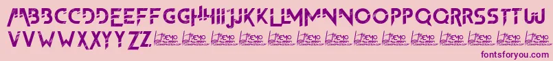 TheFrontman2Demo-Schriftart – Violette Schriften auf rosa Hintergrund