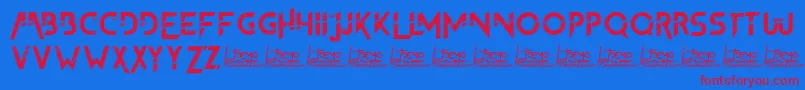 フォントTheFrontman2Demo – 赤い文字の青い背景