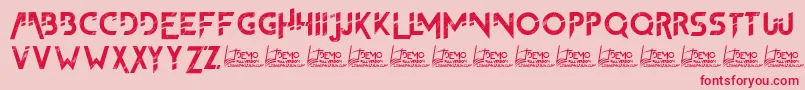 TheFrontman2Demo-Schriftart – Rote Schriften auf rosa Hintergrund
