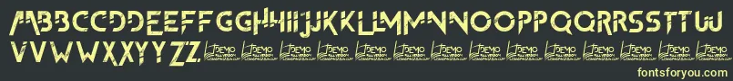 Шрифт TheFrontman2Demo – жёлтые шрифты на чёрном фоне