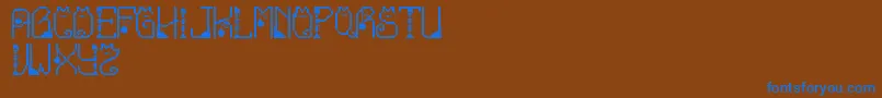 Шрифт LmsCatTreats – синие шрифты на коричневом фоне