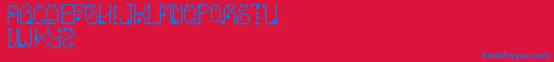 LmsCatTreats Font – Blue Fonts on Red Background