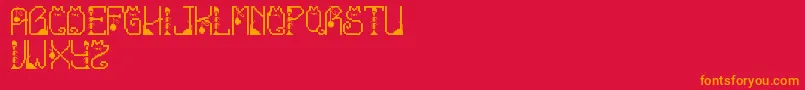 LmsCatTreats Font – Orange Fonts on Red Background