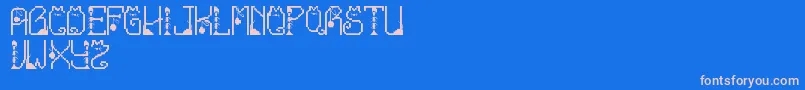 Шрифт LmsCatTreats – розовые шрифты на синем фоне