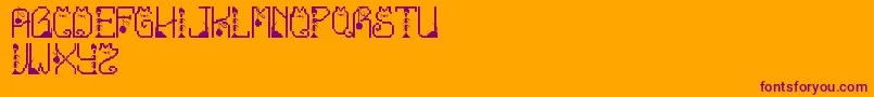 LmsCatTreats Font – Purple Fonts on Orange Background