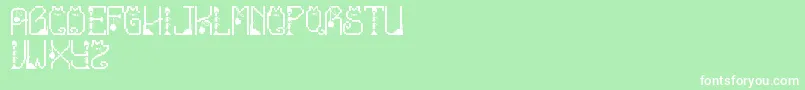 LmsCatTreats Font – White Fonts on Green Background