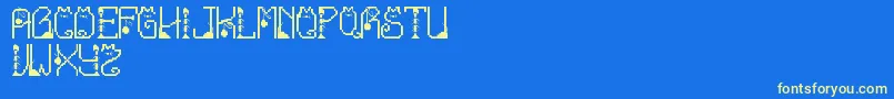 Шрифт LmsCatTreats – жёлтые шрифты на синем фоне
