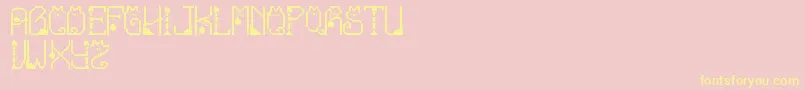 fuente LmsCatTreats – Fuentes Amarillas Sobre Fondo Rosa