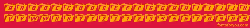 Eyesonlyrotal Font – Orange Fonts on Red Background