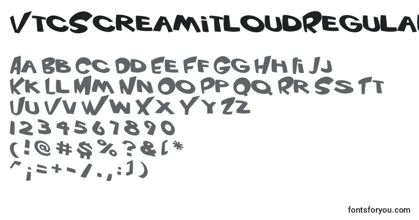 VtcScreamitloudRegular Font – alphabet, numbers, special characters