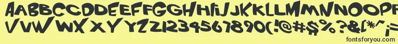 VtcScreamitloudRegular Font – Black Fonts on Yellow Background