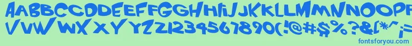 VtcScreamitloudRegular Font – Blue Fonts on Green Background