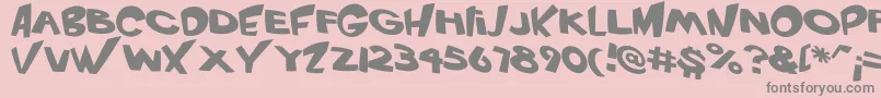 Fonte VtcScreamitloudRegular – fontes cinzas em um fundo rosa